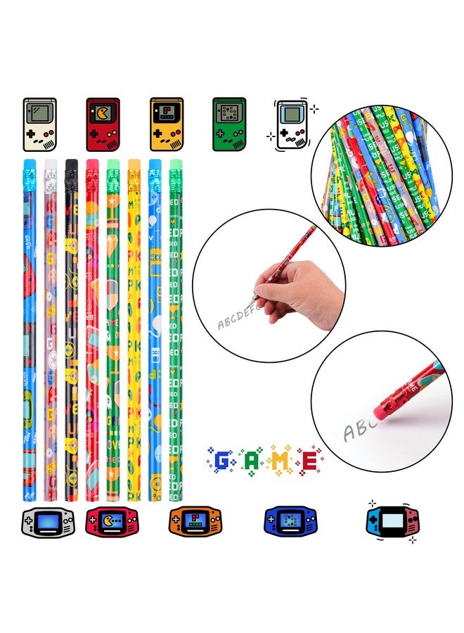 Kolewo4ever 100 Pieces Video Game Themed Pencils Assortment Cylinder Wood Pencils With Various Game Pattern Icons For Party Favors Birthday Party Supplies（8 Styles） (100) - Image 4