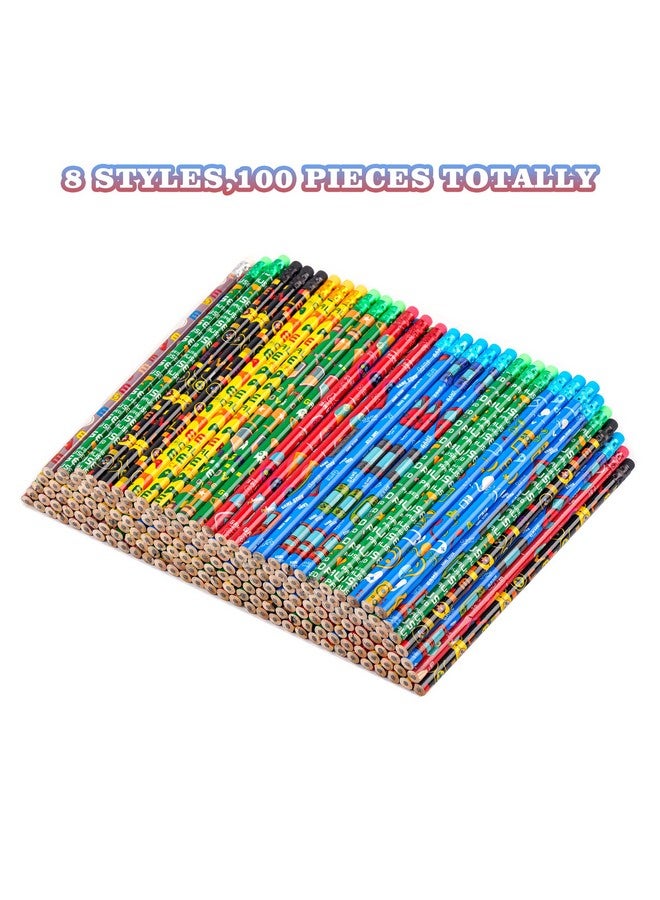 Kolewo4ever 100 Pieces Video Game Themed Pencils Assortment Cylinder Wood Pencils With Various Game Pattern Icons For Party Favors Birthday Party Supplies（8 Styles） (100) - Image 2