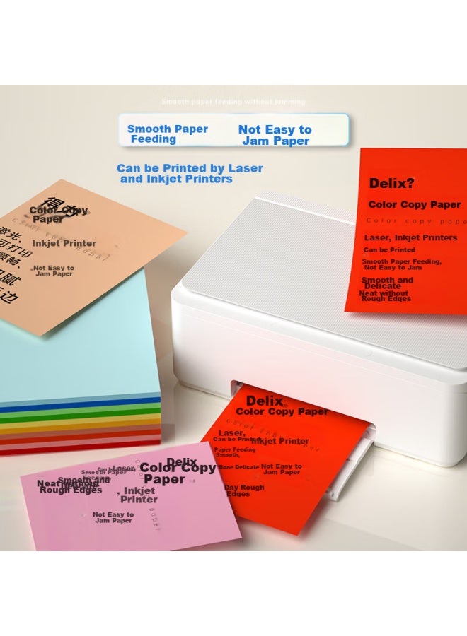 Deli A4 80g Light Blue Colored Paper, Copy Paper, Colored Non-thick Cardstock, Children's Craft Paper, Paper Cutting, Printing Paper, 500 Sheets/pack, 7788 - Image 5