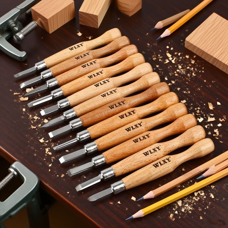 13 Pcs Wood Carving Chisel Set SK2 Carbon Steel For Sculpting Beginners Experts - Image 1