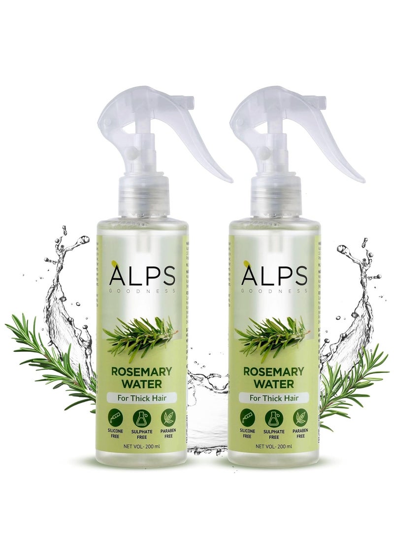 ALPS GOODNESS - Alps Goodness Rosemary Water Spray For Hair Growth Twin Pack (200 ml x 2) | Hair Spray for Regrowth | Rosemary Hair Mist | Adds Shine | Helps Reduce Hairfall | Strengthens Hair | For All Hair Types - Image 1