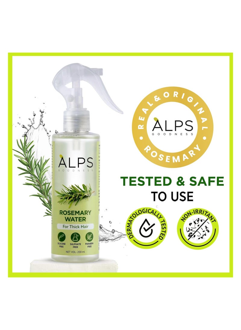 ALPS GOODNESS - Alps Goodness Rosemary Water Spray For Hair Growth Twin Pack (200 ml x 2) | Hair Spray for Regrowth | Rosemary Hair Mist | Adds Shine | Helps Reduce Hairfall | Strengthens Hair | For All Hair Types - Image 1