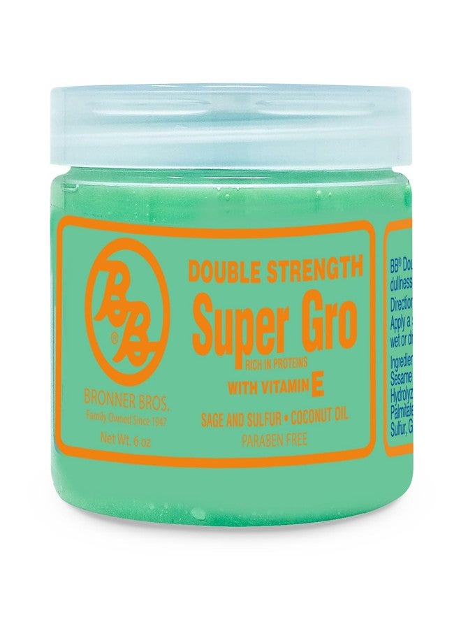Bronner Bros Bronner Brothers Double Strength Super Gro - Hair Treatment for Dry Itchy Scalp with Vitamin E, A & D, Coconut Oil, Sage - Nourishes Damaged Hair, Reduces Split Ends & Breakage, Intense Moisture - 6oz - Image 1