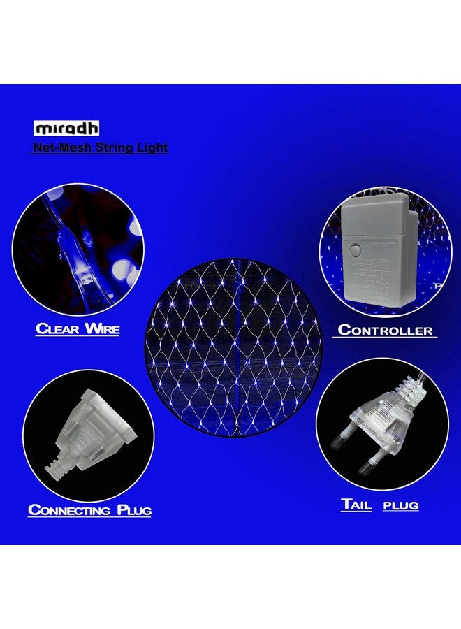 MIRADH أضواء شبكة LED MIRADH - أضواء ديوالي للزينة للمنزل أضواء ديوالي لتزيين المنزل أضواء LED لزينة عيد الميلاد 5 قدم × 5 قدم 120 LED (وضع ثابت أزرق) - Image 4