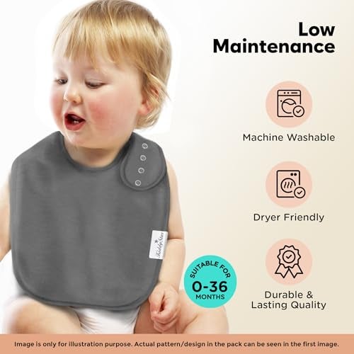 KiddyStar Organic Cotton Baby Bibs for Boys & Girls – Soft, Absorbent Teething & Drool Bibs - Adjustable Snaps for Toddlers - Image 5