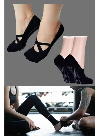 Tezzgelsin Women's Non-Slip Sole Cotton Fitness Dance Pilates and Yoga Socks