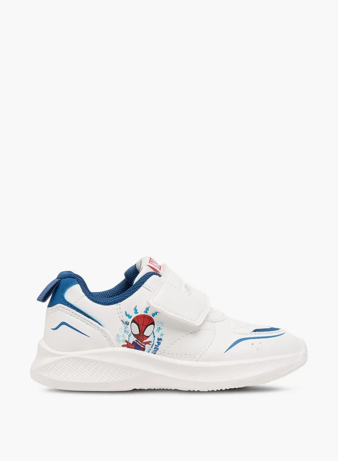 MARVEL Boys Spider-Man Print Sneakers with Hook and Loop Closure