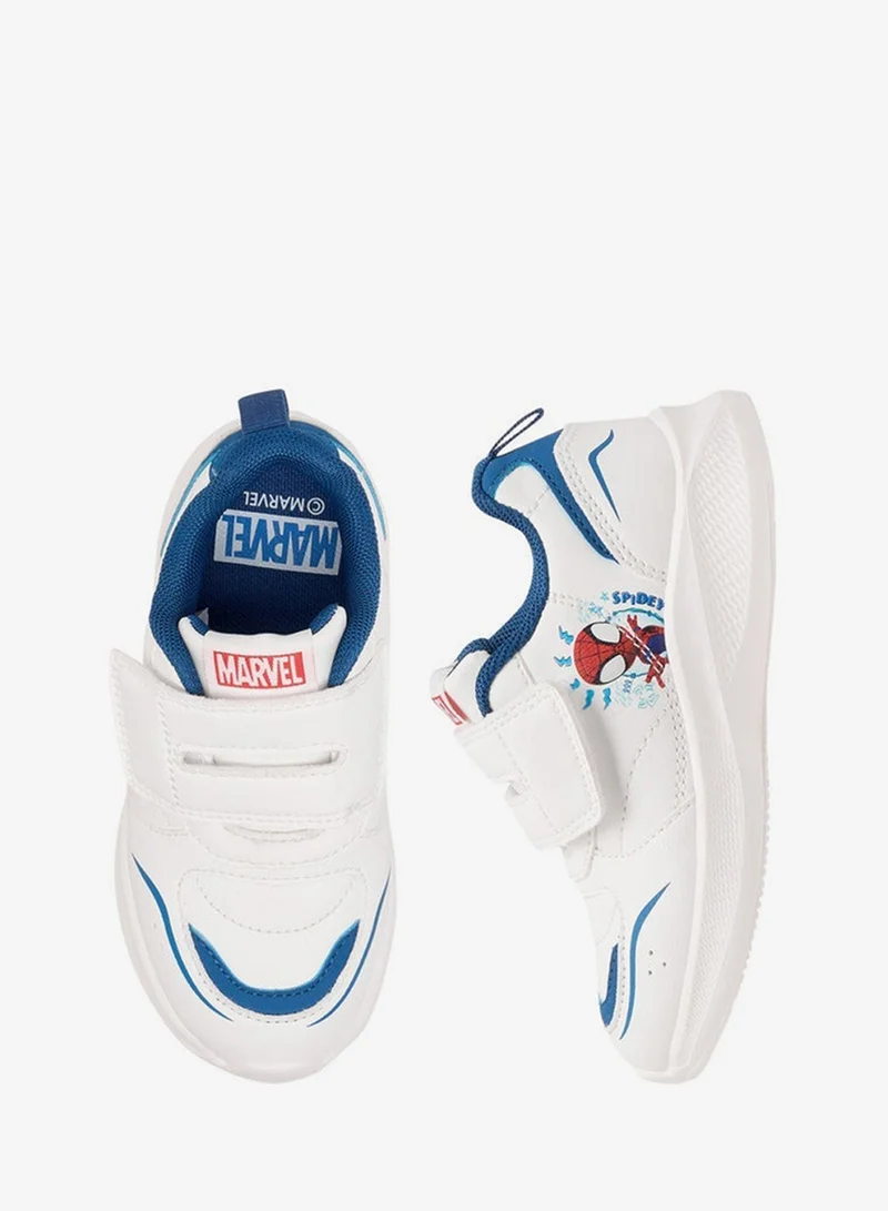 MARVEL Boys Spider-Man Print Sneakers with Hook and Loop Closure