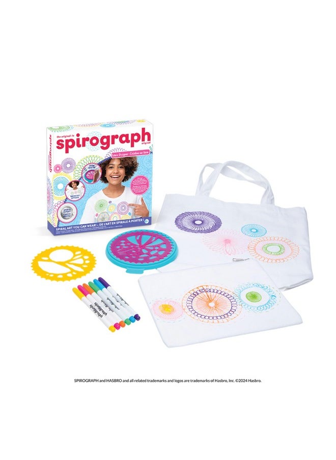 Spirograph Spirograph Fabric Designer Spiral Art You Can Wear, Kids Toys, Drawing Kit, Classic Gear Design Kit, Fabric Pens, Ages 6+  - Image 3