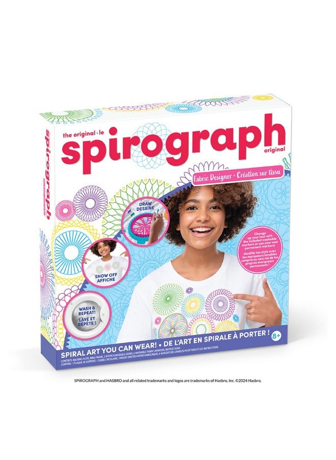 Spirograph Spirograph Fabric Designer Spiral Art You Can Wear, Kids Toys, Drawing Kit, Classic Gear Design Kit, Fabric Pens, Ages 6+  - Image 1