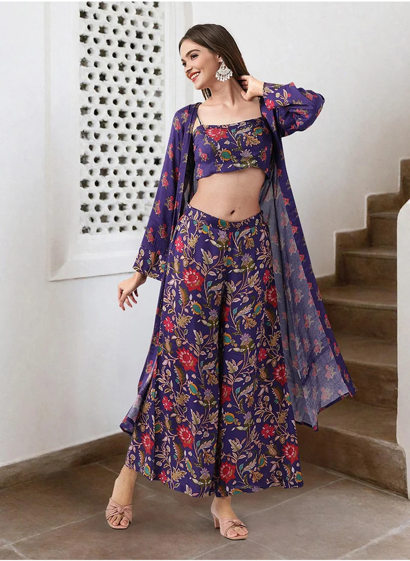 آي شين Regular Fit Embellished Pattern Round Neck Neck Three-Quarter Sleeve Navy Colour Knitted Polyester Co-Ords Set for Women with Mid-Rise Closure - Crafted for Elegance and Ease