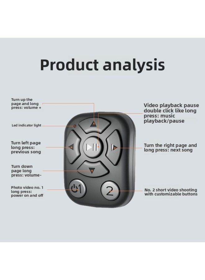 TikTok Ring Remote Control Bluetooth Ring Page Flipper TikkTok Picker Multifunction Mobile Phone Remote Control-Color:J6 White-chinese Box - Image 1