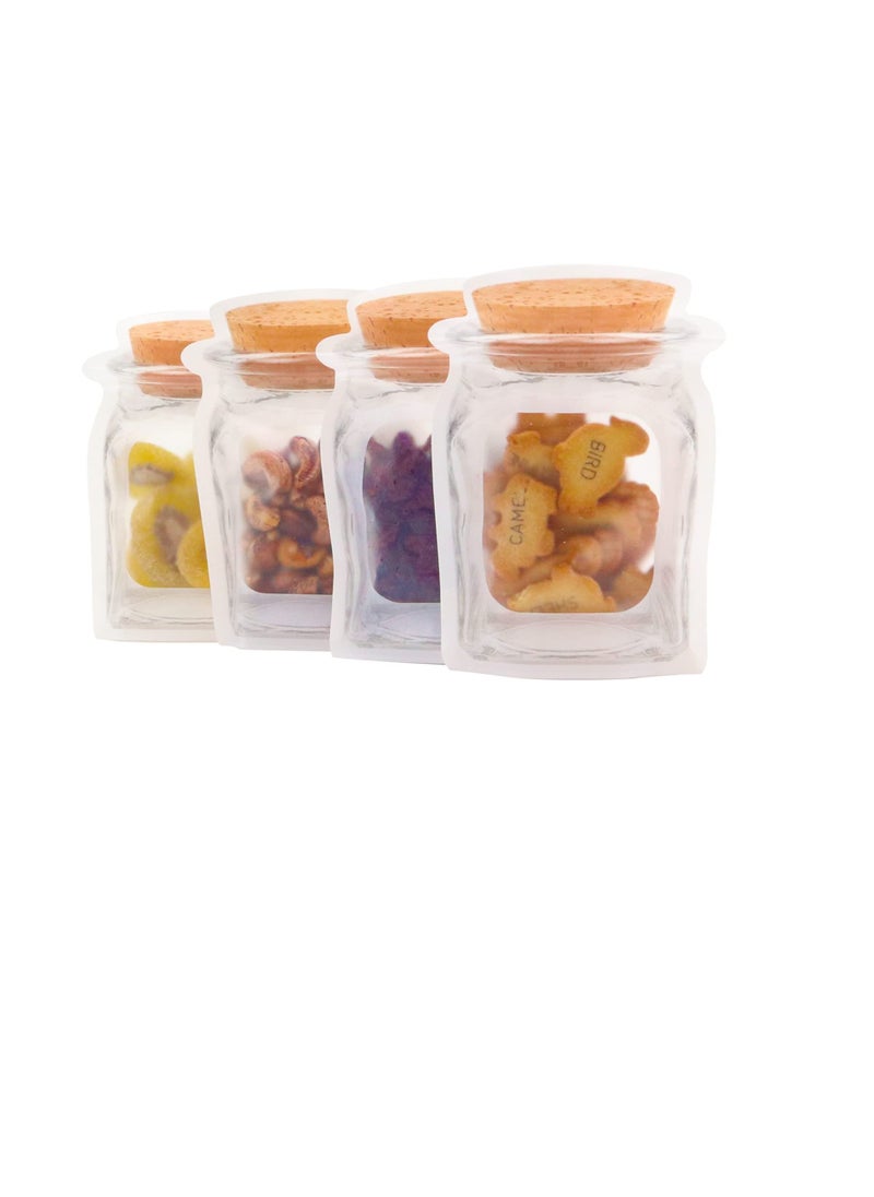 Excefore 50 Pcs Reusable Airtight Seal Food Storage Bags, Jar Zipper Sealed Jar Bags, Leak-Proof Portable Food Snack Save Storage Pouch Bag for Travel Camping  - Image 1