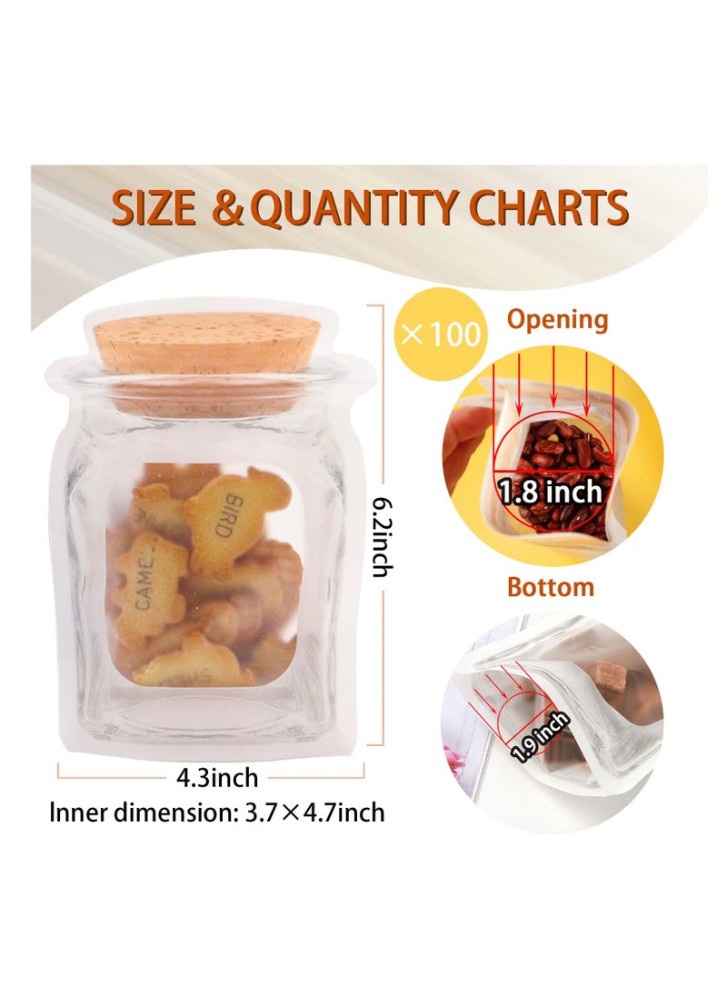 Excefore 50 Pcs Reusable Airtight Seal Food Storage Bags, Jar Zipper Sealed Jar Bags, Leak-Proof Portable Food Snack Save Storage Pouch Bag for Travel Camping  - Image 2