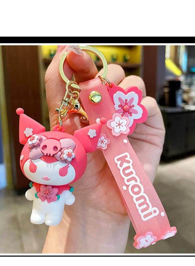 زهر الكرز الوردي سانريو دمية القرفة سلسلة المفاتيح قلادة لطيف الكرتون قلادة سيارة سلسلة المفاتيح - Image 1