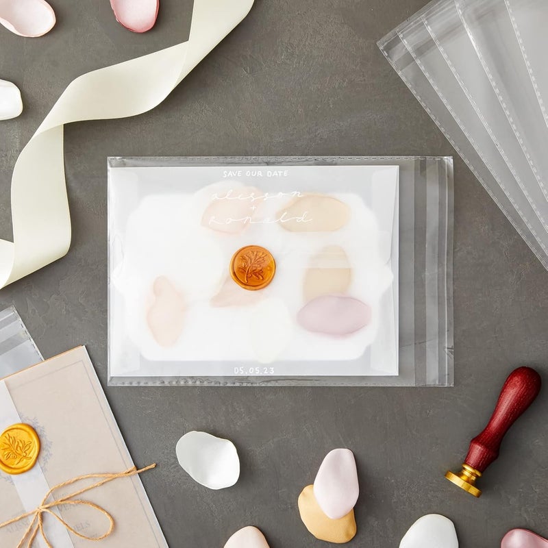 Juvale 300 Pack Clear Greeting Card Sleeves Transparent Envelopes for 5x7 Invitations Photos 76 x 57 In - Image 4