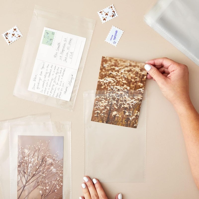 Juvale 300 Pack Clear Greeting Card Sleeves Transparent Envelopes for 5x7 Invitations Photos 76 x 57 In - Image 2