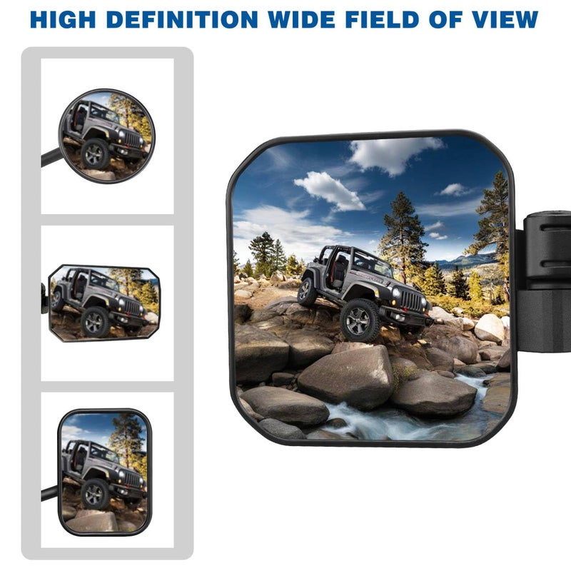 SHEJISI Wrangler Mirrors Doors Off Compatible with Wrangler JK TJ & Unlimited 1997-2018,Wrangler Mirrors Can Automation Folded and Reset When Encountering Obstacles,The HD Large Field of View is Anti-shaking - Image 5