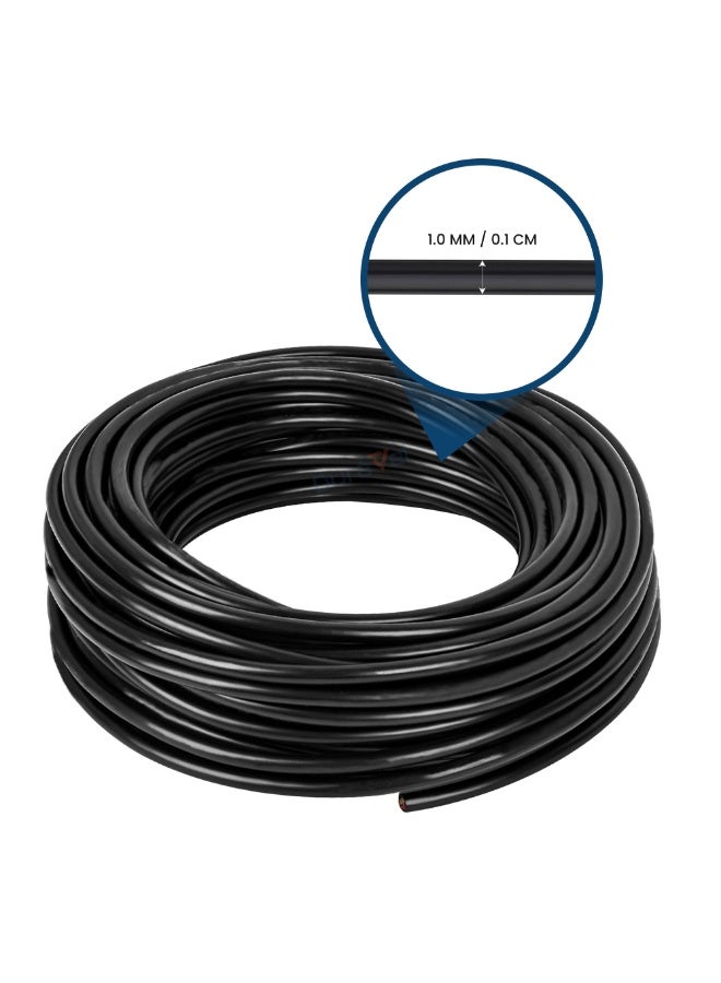 درافل كابل كهربائي ثلاثي النواة من دورافيل، سلك طاقة معزول بمادة PVC سوداء، موصل نحاسي مرن (أسود ثلاثي النواة 20 متر، 1 مم) - Image 5