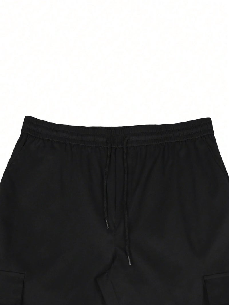TAGDO بنطلون تتبع رجالي بارتفاع متوسط عادي (-Cargo-5157-Black-30_Black - Image 2