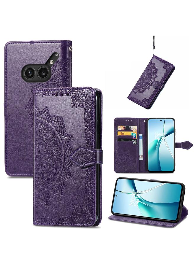 S-TOP Case For Nothing Phone 2a Plus Mandala Flower Embossed Leather Phone Case - Image 1