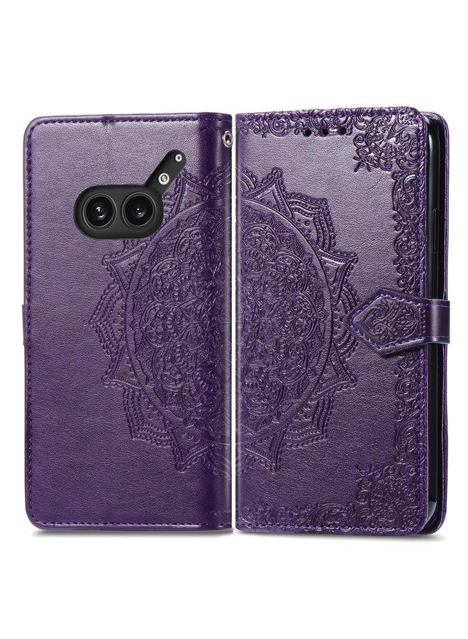 S-TOP Case For Nothing Phone 2a Plus Mandala Flower Embossed Leather Phone Case - Image 2