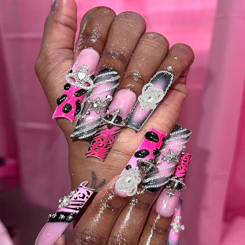 KACHIMOO 128 PCS Silver Nail Charms, Nail Gems Silver Rhinestones for Nails 3D Butterfly, Bow, Star,Crown,Cross,Dollar,Heart Shapes Y2K Accessories Nail Decor (17 Styles) - Image 5