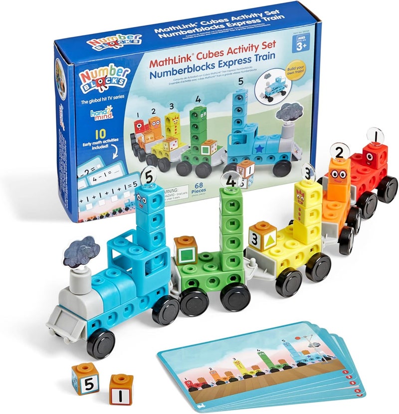 hand2mind hand2mind Numberblocks Express Train MathLink Cubes Activity Set Preschool Learning Activities Train Toy Counting Blocks Number Toys Kids Educational Toys Math Manipulatives for Preschoolers  - Image 1
