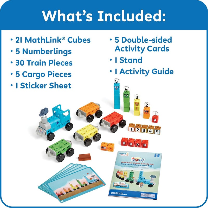 hand2mind hand2mind Numberblocks Express Train MathLink Cubes Activity Set Preschool Learning Activities Train Toy Counting Blocks Number Toys Kids Educational Toys Math Manipulatives for Preschoolers  - Image 2