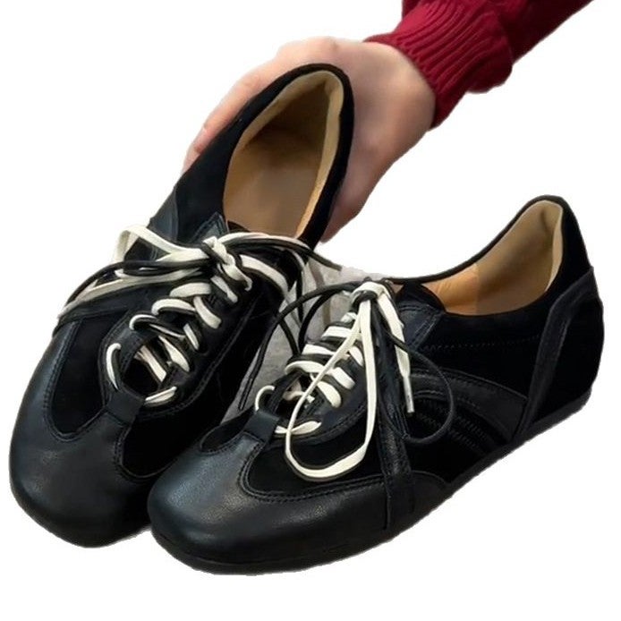 Women's Retro Black Lace-up Sneakers - Image 5
