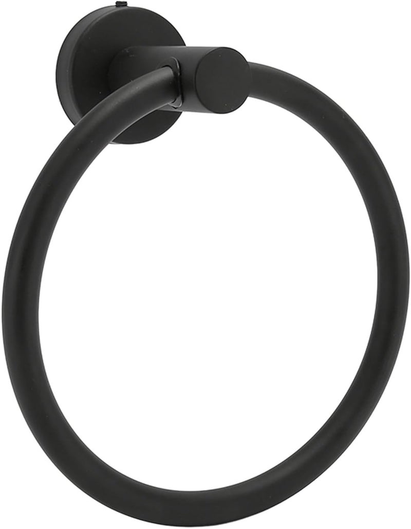 Generic Towel Ring, Stainless Steel Hand Towel Holder for Bathroom Wall Mounted with Matte Black Finish and Rustproof Design, Ideal for Bath and Kitchen - Image 1