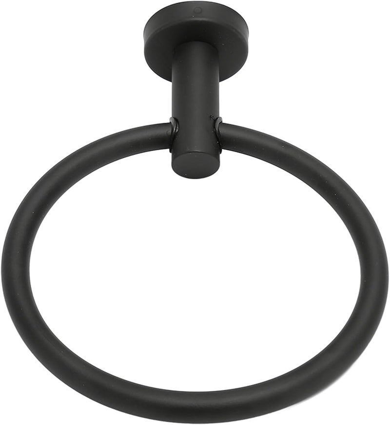 Generic Towel Ring, Stainless Steel Hand Towel Holder for Bathroom Wall Mounted with Matte Black Finish and Rustproof Design, Ideal for Bath and Kitchen - Image 2