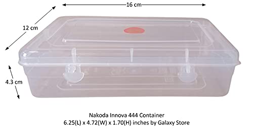 NAKODA Galaxy Clear Plastic Container For Storage, Organizer Box With Attached Lid Set of 4 Pcs (Small Size - 6 25 L X 4 72 W X 1 70 H Inches) Rectangular - Image 2