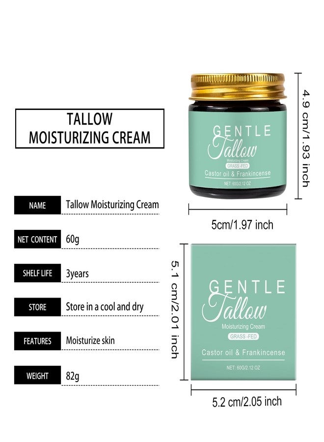 BERALLOYE Grass Fed Beef Tallow with Frankincense Oil and Castor Oil Organic Grass Fed Beef Tallow for Skin Whipped Frankincense Castor for Skin Face Body Moisturizer 2.12 OZ (1PCS - Image 2
