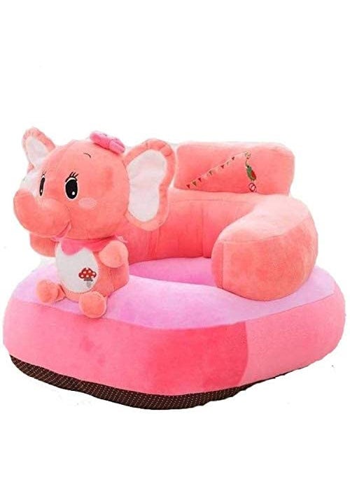 ToyHub ToyHub Kids Sofa Seat Soft Plush Cushion Baby Sofa Chair for Kids Christmas Gift Elephant Design Pink  - Image 2