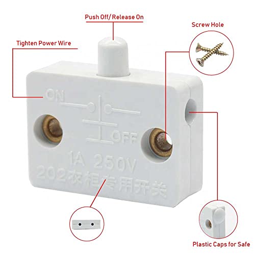 Quick Sense QS-WR13 Wardrobe Sensor Switch | Automatic Door-Activated Lighting | 220-240 AC Cabinet & Closet Light Controller | Set of 8 - Image 2