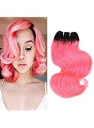 FASHION LINE 8 Human Hair Bundles Ombre Two Tone Brazilian Virgin Hair Extensions Body Wave 50g Bundles 8888 Inch 1bpink 