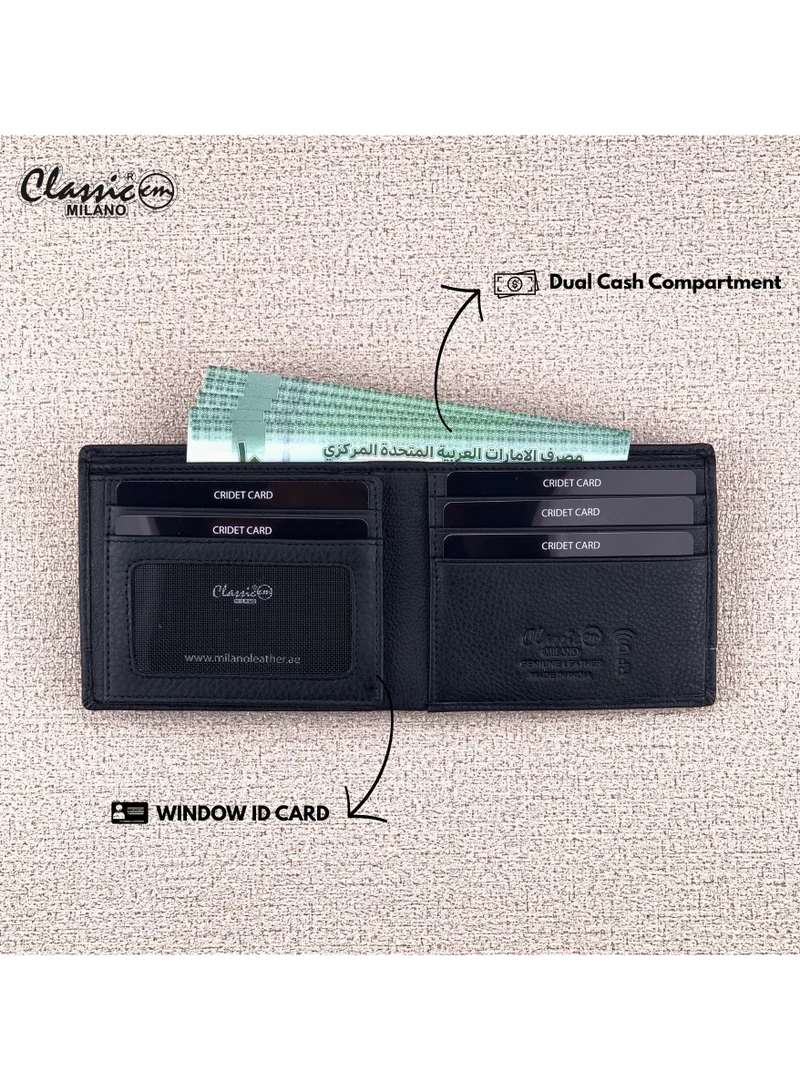 Classic Milano Classic Milano Genuine Leather Wallet for Men – Slim Bifold Men’s Wallet with RFID Blocking, Multiple Card Slots – Stylish Mens Purse Wallets Gift for Husband, Father