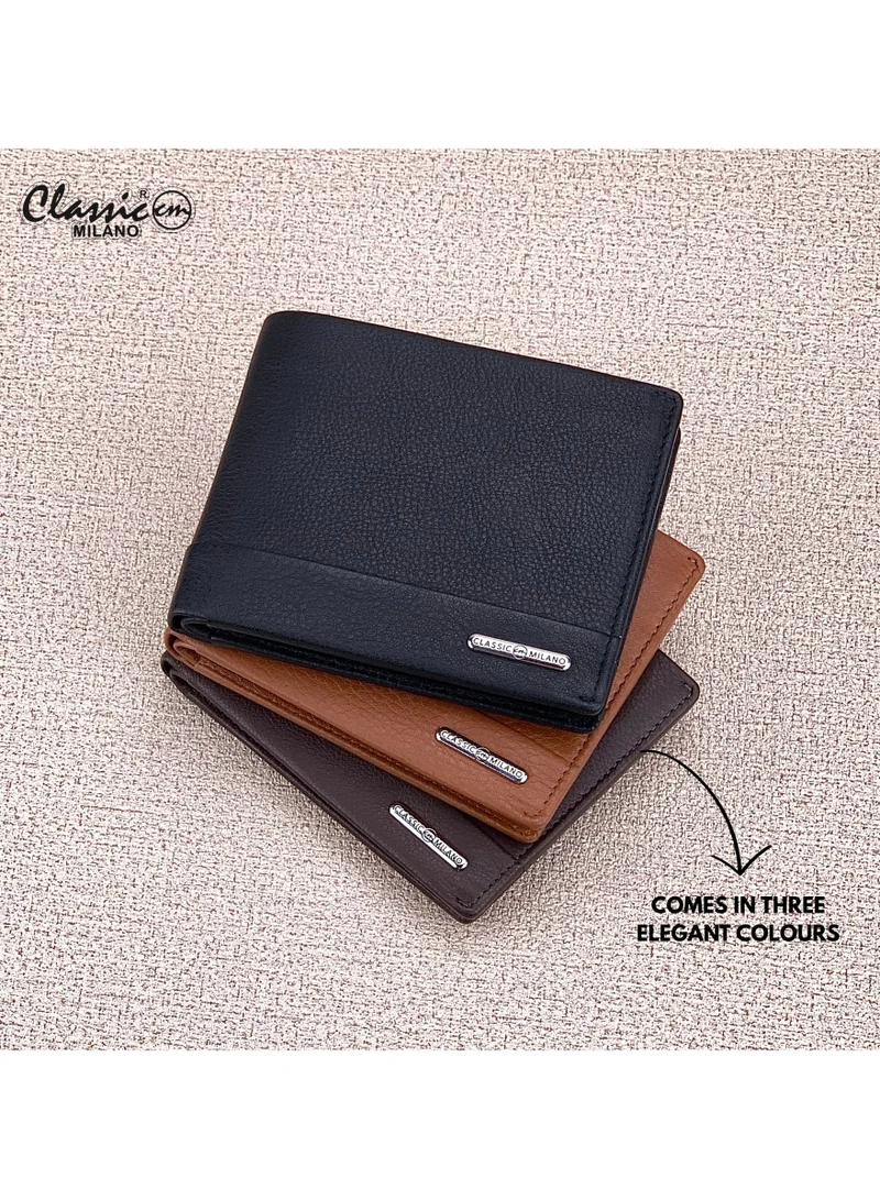 Classic Milano Black (CNH-1) Classic Milano Genuine Leather Wallet for Men – Slim Bifold Men’s Wallet with RFID Blocking, Multiple Card Slots – Stylish Mens Purse Wallets Gift for Husband, Father for Men | Best Price UAE