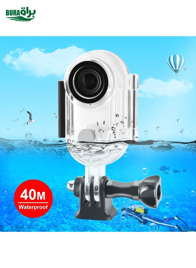 BURAQ - For Insta360 GO 3 / GO 3S PULUZ 40m Underwater Waterproof Housing Case with Base Adapter & Screw (Transparent) - Image 1