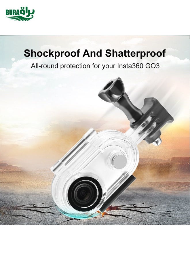 BURAQ - For Insta360 GO 3 / GO 3S PULUZ 40m Underwater Waterproof Housing Case with Base Adapter & Screw (Transparent) - Image 1