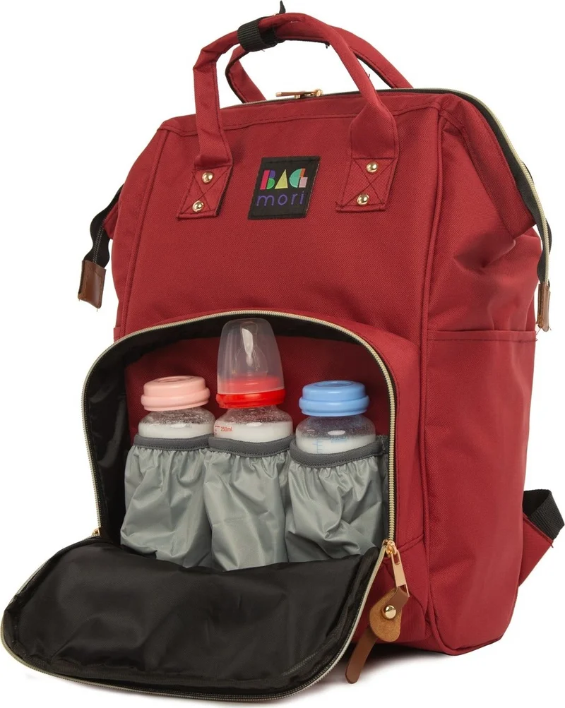 Bagmori Claret Red Mother Baby Care Backpack