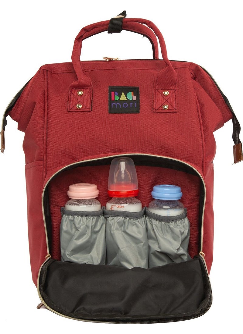 Bagmori Claret Red Mother Baby Care Backpack  - Image 1