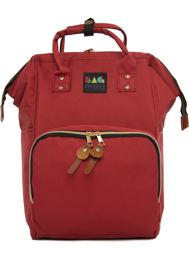 Bagmori Claret Red Mother Baby Care Backpack  - Image 2