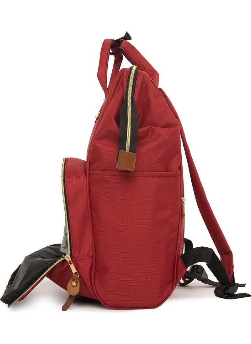 Bagmori Claret Red Mother Baby Care Backpack  - Image 4