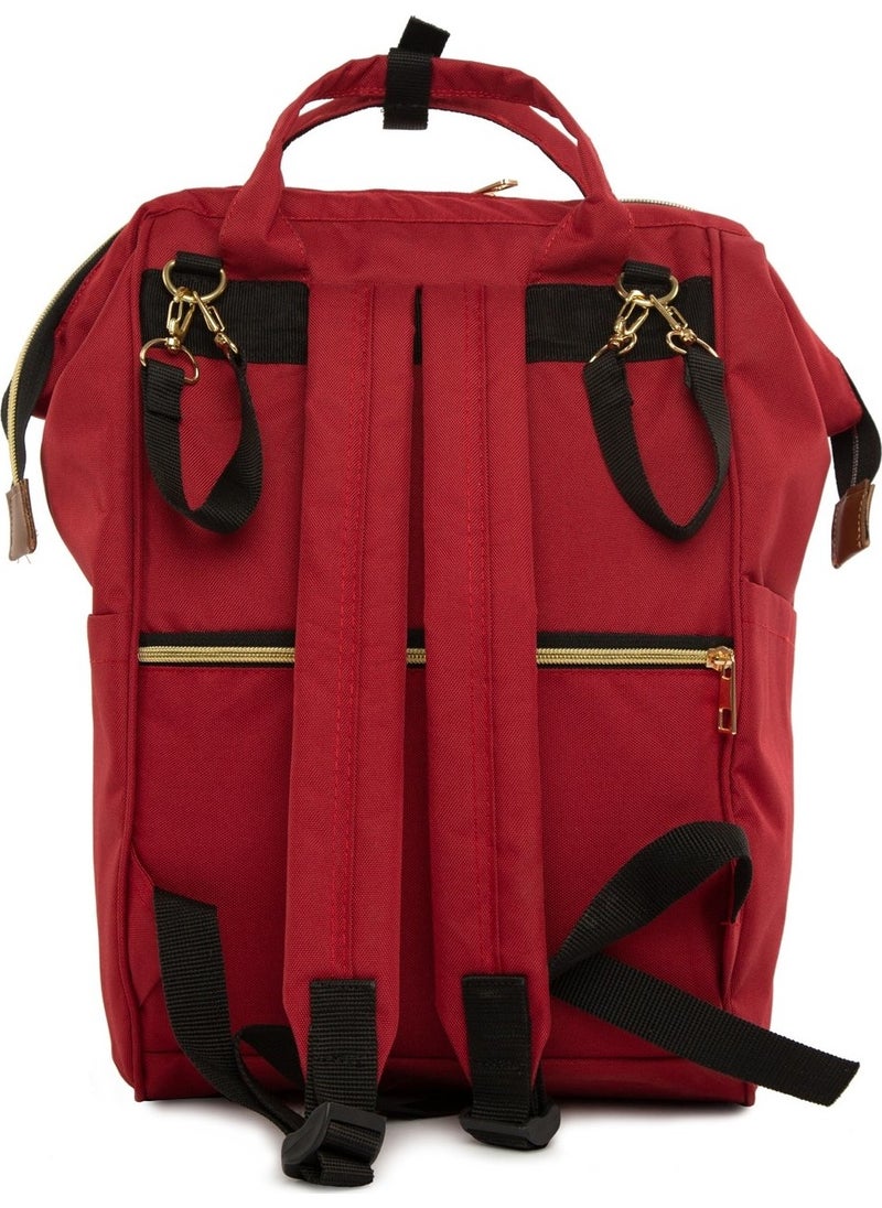 Bagmori Claret Red Mother Baby Care Backpack  - Image 5