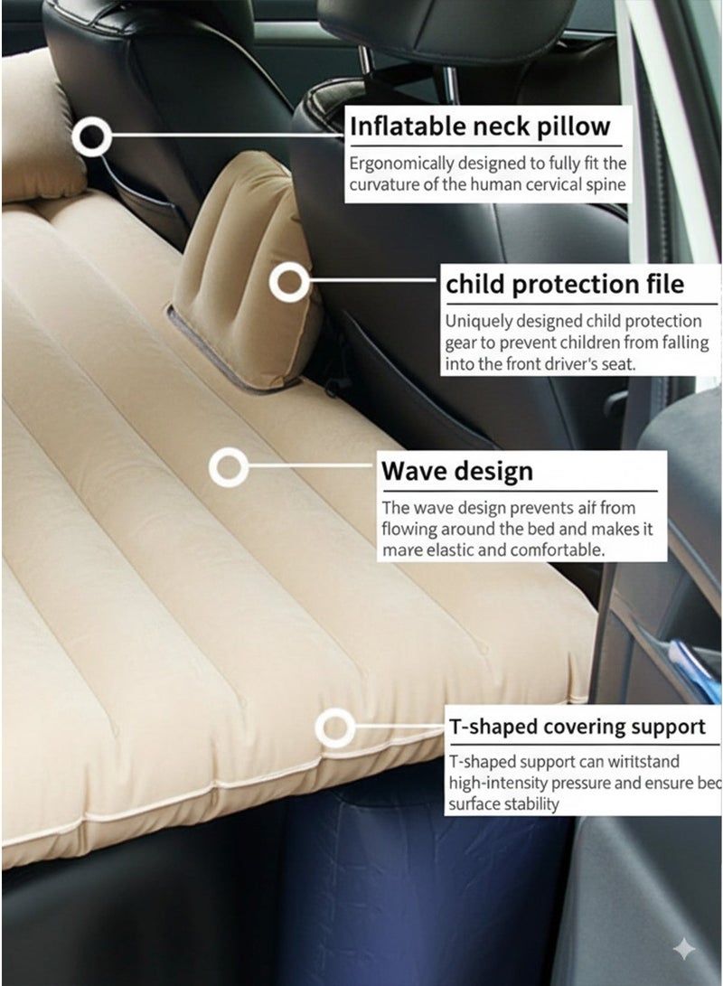 Car Inflatable Bed – Rear Seat Sleeping Mattress for SUV, Outdoor Camping & Travel – Beige - Image 3