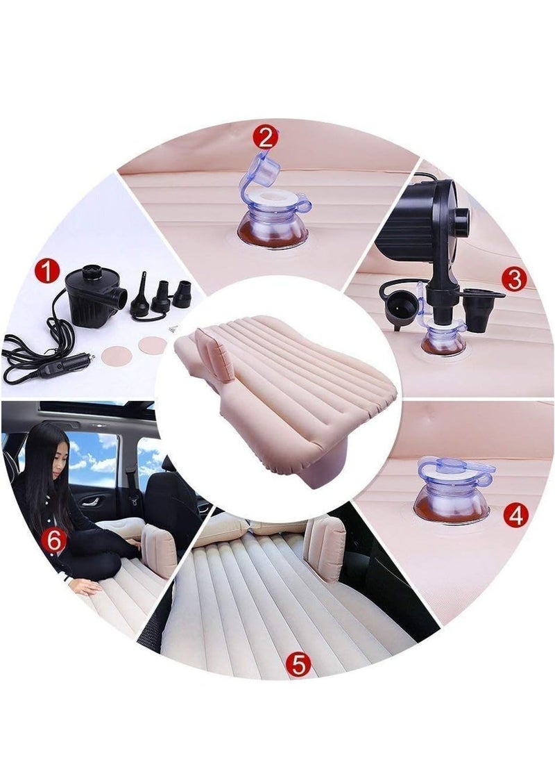 Car Inflatable Bed – Rear Seat Sleeping Mattress for SUV, Outdoor Camping & Travel – Beige - Image 5