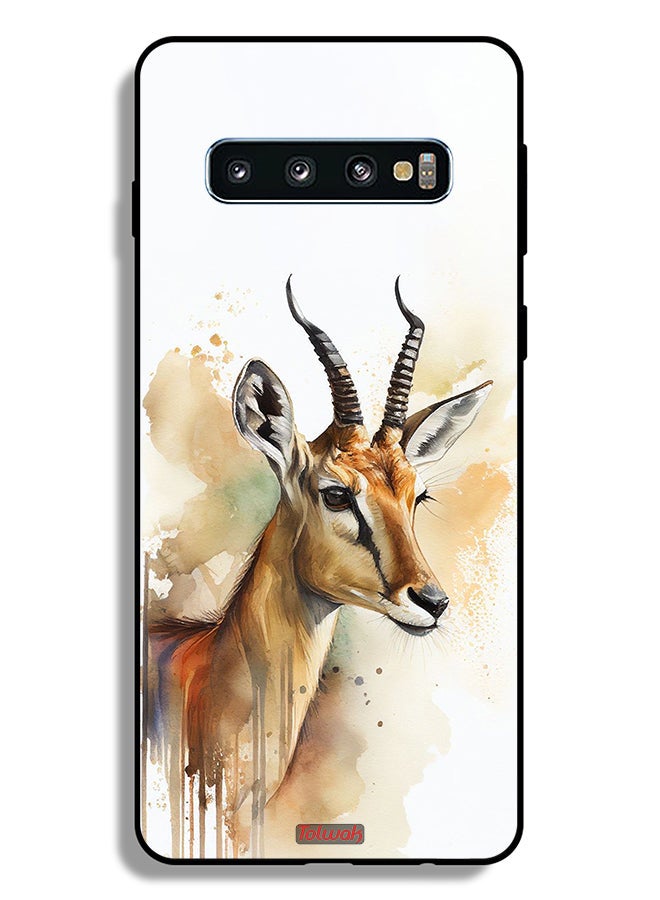 Tolwak Samsung Galaxy S10 Plus Protective Case Cover Deer Abstract Art - Image 2