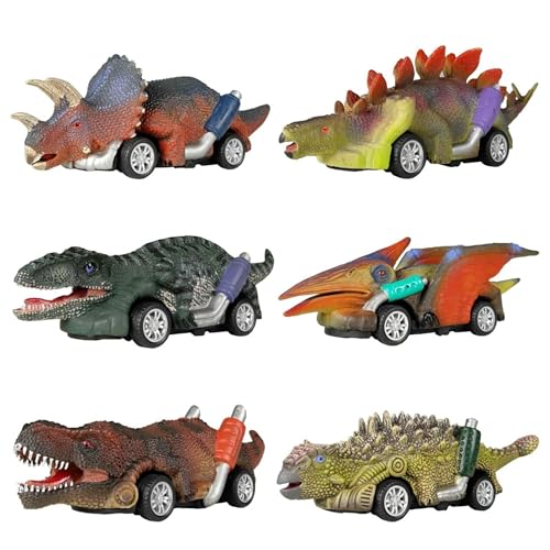 Lefan Dinosaur Toy Pull Back Cars,6 Pack Dino Toys for 3 Year Old Boys Girls and Toddlers Boy Toys Age 3,4,5 and Up Pull Back Toy Cars Dinosaur Games with T-Rex - Image 1